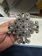Vintage Unique Cross with Stones Belt Buckle As Is