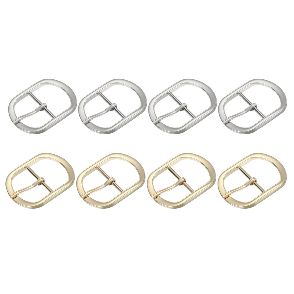8Pcs 1.5&Prime; Single Prong Belt Buckle Metal Roller Buckle Silver/Light Gold