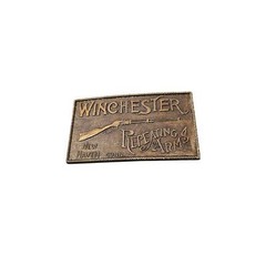 Vtg 1970s WINCHESTER REPEATING ARMS GUN RIFLE Solid Brass Belt Buckle