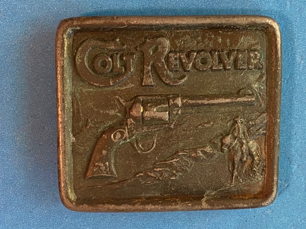 Vintage Colt Revolver Gun Cowboy Horse Riding Style Belt Buckle