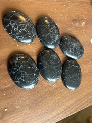 Western Black Vein Stone Belt Buckle Engraved Silver Oval Cowboy Style