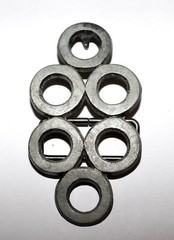 Multi Open Cut Circles Pewter Tone Belt Buckle 4.25&Prime; Long 2.25&Prime; High