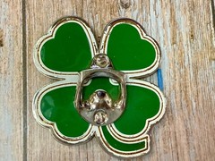 Lucky Four Leaf Clover Shamrock Green Silver Novelty Bottle Opener & Belt Buckle
