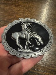 Indian Horse Belt Buckle Sioux Apache Comanche Rodeo Collector Native American