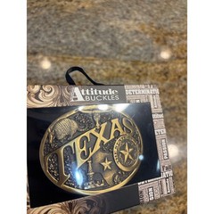 NIB Montana Silversmiths Texas State Seal Belt Buckle Brass Tone Western NEW