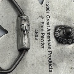 Great American Products 2001 Green Four Leaf Clover Fine Pewter Belt Buckle 4602
