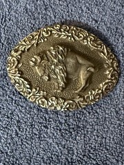 Vintage EGE American Bison Pewter Belt Buckle Buffalo 1993 Made In USA