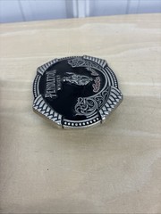 2020 Pendleton Whisky Let&rsquo;er Buck Black Silver Enamel Metal Belt Buckle MS