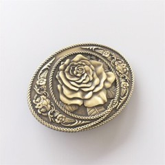 Vintage Bronze Plated Rose Western Oval Belt Buckle also Stock in the US