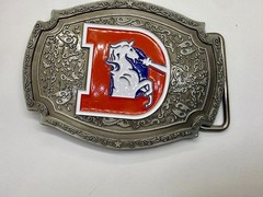 Denver Broncos Retro D Logo NFL Licensed Football League Sports Fan Belt Buckle