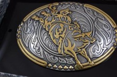 CRUMRINE Belt Buckle Antique Affliction BULL RIDER M&F Western 38010