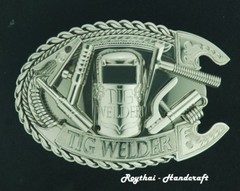 (8X11 CM) MADE BY ORDER MEN BELT BUCKLE HANDMADE STAINLESS STEEL TIG WELDER 4