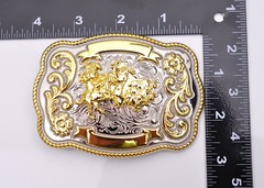 Mens Bull Ride Rodeo Flower Long Huge Rodeo Big Western Cowboy Shine Belt Buckle