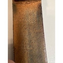 John M. Browning Brown Leather Belt Textured Grip Metal Buckle Sz36 Biker Tough