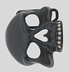 Skull Belt Buckle Men Pirate Skeleton Black Metal Tribal Gothic Tattoo Bling New
