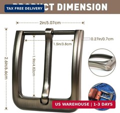 Metal Belt with Buckle Classic Unisex Replacement Belt Buckle For All Kinds of D