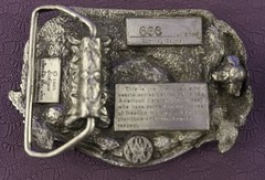 Vintage ‘The American Veteran’ belt buckle. 1985 Commemorative. Pewter