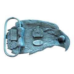 Siskiyou Eagle Head Western Metal Belt Buckle Silver 1.5in Fit A-85/S