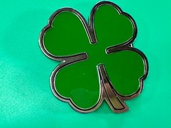 Lucky 4 Leaf Clover Irish St Patrick&rsquo;s Day Shamrock Green Enameled Belt Buckle