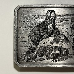 Bergamot Brass Works E-72 1974 Lewis Carroll Walrus & The Carpenter Belt Buckle