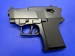 Gun Handgun Pistol Figural Cutout Novelty Mag Cosplay Black 5&Prime; Belt Buckle