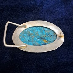 Natural Turquoise Belt Buckle Large Statement Western Belt Buckle Blue Turquoise