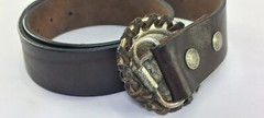 vintage HARLEY DAVIDSON motorcyle BELT BUCKLE metal leather Size 80 /24