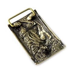 Belt buckle « Werewolf », Military brass belt buckle; Wolf buckle,