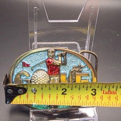 Golf Belt Buckle Great American Buckle Co Mens Brass 1983 Vintage Enamel 1066