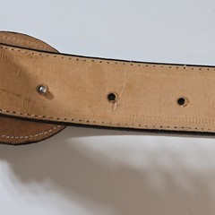 YAC Leather And Silk Blk And White Horse Head Design Belt 34&Prime;