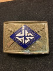 Vintage Rare 1930’s John Marshall Cadet Corps Richmond VA Enameled Belt Buckle