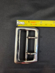 Sam Browne Belt Buckle Double Prong USA Heavy Duty 1.75 Inch Silver Tone