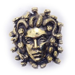 Medusa Gorgo Brass Belt Buckle