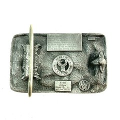 1983 Mining Detailed Colorful Enamel Metal Belt Buckle Spec Cast Siskiyou