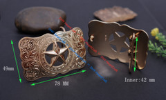 WESTERN COWBOY CHAMPION GLOD TEXAS RANGER STAR RODEO 3D JEANS TROPHY BELT BUCKLE