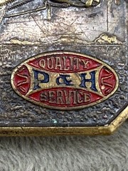 Vintage Construction Belt Buckle P&H Pawling Harnischfeger “Quality P&H Service”