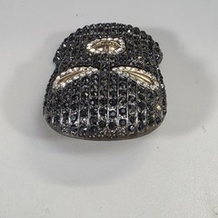 Men&rsquo;s Hip Hop Gun Metal Black Goon Mask Belt Buckle Rhinestones