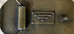 Vintage 1970s Fraternal Order of Police WESTERN buckle SOLID BRASS Cowboy *Worn*