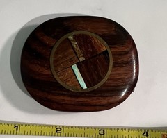 vintage 1970s handmade wooden belt buckle