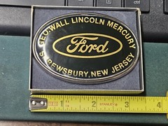 VINTAGE GEO. WALL FORD LINCOLN-MERCURY SHREWSBURY NEW JERSEY ADV BELT BUCKLE