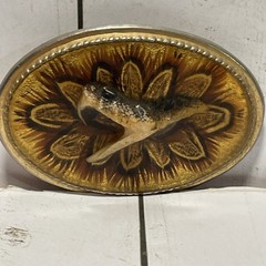 Vintage Rattlesnake Head Oval Belt Buckle Rare. Very Nice Made In The USA