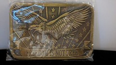 Belt Buckle Freedom Is Not Free Eagle Stars Stripes Patriot Sponsor 2014 NEW *