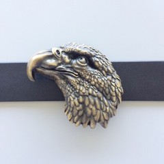 Vintage Bronze Plated Eagle Head Western Belt Buckle