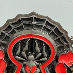 Heavy Metal Buckles Spider Keyhole Rose Belt Buckle