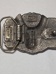 Vtg Belt Buckle Metal Eagle 1984 Lacqured Ride Made In USA Motorcycle 10811