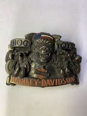Vintage HARLEY DAVIDSON belt buckle H-411 1991 Baron USA Hog Toys Rare