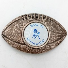 Football Shaped Belt Buckle Whitewater Kansas Bank Horse Western Sports Ks