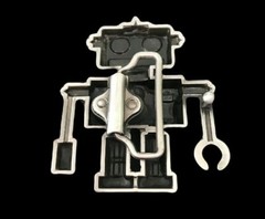 Silver 3D Red Robot Cartoon Belt Buckle Belts Buckles