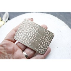 Fluted Effect Belt Buckle, Rosepearl – Rectangular Industrial Design Belts