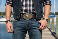 New Men Antique Gold Metal Buffalo Bull Belt Buckle Cowboy Western Fashion Rodeo